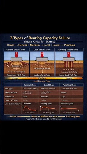Bearing Capacity Failure Types of Soil | SSC JE, GATE, RRB JE Concepts #civilengineer #soilmechanics