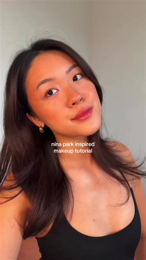 my take on @Nina Park’s gorgeous makeup looks 🎀 products used @rhode skin glazing milk rhode barrier butter @Maybelline NY super stay skin tint @Saie big buffing brush maybelline age rewind concealer @Makeup By Mario f4 brush @Huda Beauty loose setting powder @thetoollab_official long lasting cover puff @IT Cosmetics sun blush - sun wamth @Morphe Cosmetics m204 brush @Urban Decay Cosmetics 24/7 glide on waterproof eyeliner - tootsie, faux doe @tarte cosmetics tartelette xl tubing mascara rhode