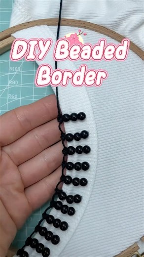 DIY Beaded Border for Embroidery 💫 #tips #tricks #diy