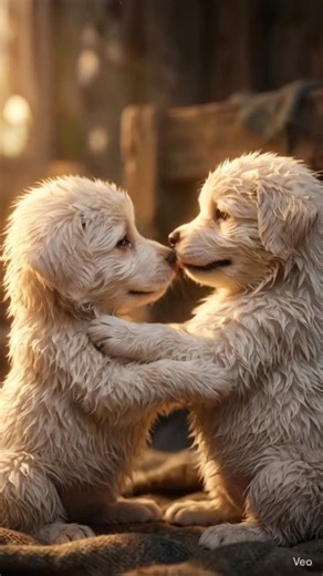 The Heartwarming Friendship of Two White Puppies 🐶❤️#puppystory #emotionalstory #puppylove #doglover