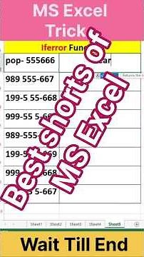 iferror function of Excel | how to use iferror function | what is iferror function | shortfeed