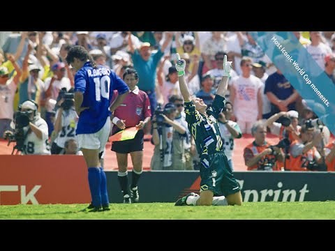 Roberto Baggio Missed Penalty and Brazil winning their fourth title.Most iconic World Cup moments.