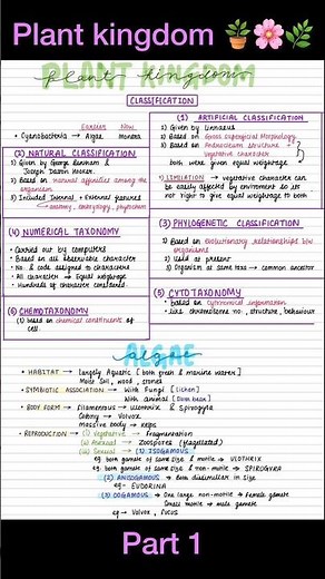 PLANT KINGDOM🌳🌸 Class 11 Chapter 3 Biology Part 1/ NEET ncert notes one shot revision #neet