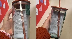 Starbucks release new recycled glass cup with 'comfy' triangle grip and orange lid