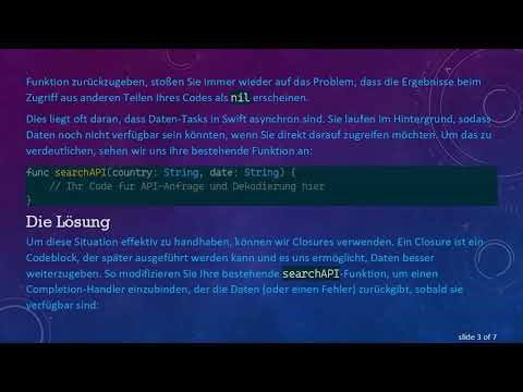 Wie man Array-Ergebnisse aus einer asynchronen Funktion in Swift mittels Closure zugreift