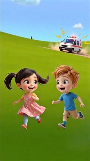 Niloya and Mete are hiding from the ambulance! #niloya #ambulance #cartoon #animatedfilm #funnyvi...