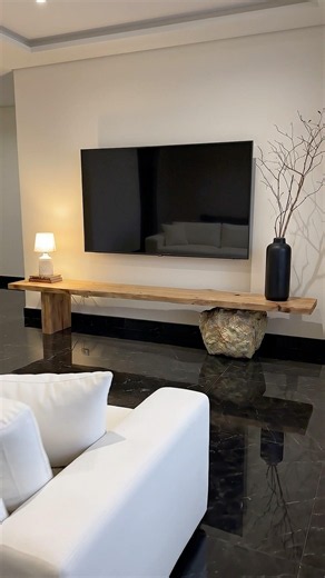 Beautiful cabinet made with rustic wood and stone — this will make your home look elegant