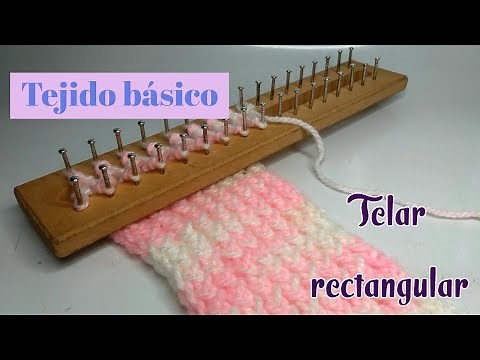 Tejido básico en telar rectangular | Punto cruzado- principiantes | Subtitulos disponibles