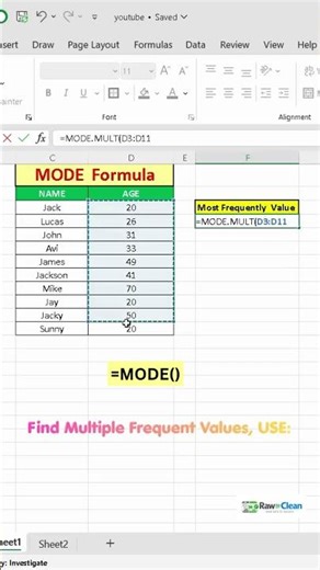 MODE Formula in Excel | Find Most Frequent Value