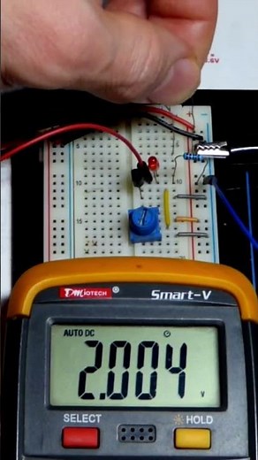3 Volts Across LED And 220 Ohms Resistor PNP BJT Emitter Follower #schematics #circuitdesign #diy