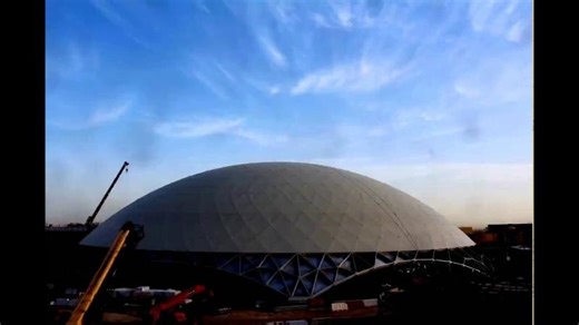 Time-lapse Video: Construction of 320 ft. diameter Aluminum Dome | David J Keegan