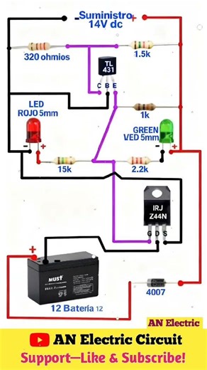 Red Green LED Alert With Precision TL431 | #shortsfeed #electronic #electricalindia #electrical