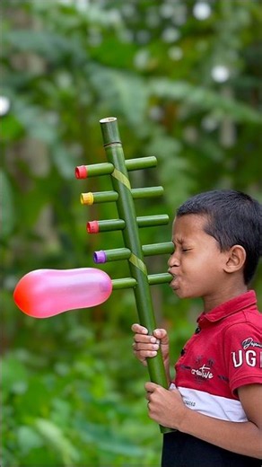 Interesting Bamboo Creations with Five Colourful Balloons #balloontoys #bamboo