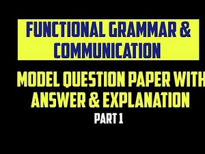 FUNCTIONAL GRAMMAR MODEL QUESTION PAPER WITH ANSWERS & EXPLANATION|CALICUT UNIVERSITY|Malayalam