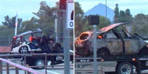 Three dead after fiery wrong-way crash on freeway in Mesa