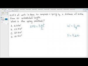 IB Physics A3. (Nov 2025 Past Paper 1A TZ1 SL-5). Compression of a spring. Work done. EPE.