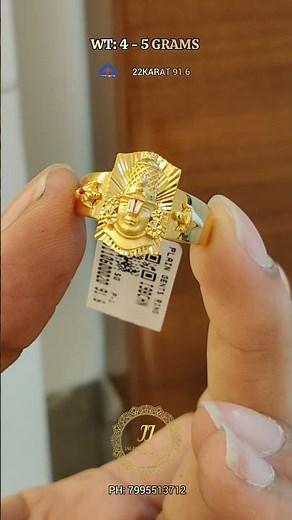 gold Balaji rings designs 22karat hallmarked. Venkateshwara balaji gold ring designs
