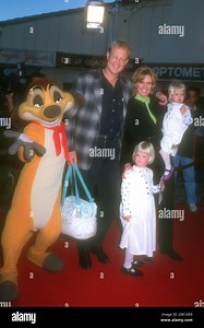 Westwood, California, USA 18th April 1996 Actor Bill Fagerbakke, wife Catherine McClenahan and children Carson Fagerbakke and Hannah Fagerbakke attend Disney's 'The Arisocats' Video Release and Special Screening on April 18, 1996 at Mann Village Theatre in Westwood, California, USA. Photo by Barry King/Alamy Stock Photo Stock Photo - Alamy