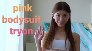 Pink bodysuit tryon