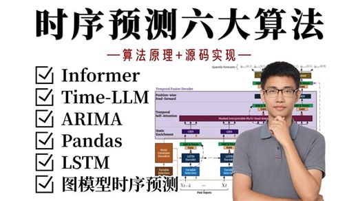 2026最新整合！一口气学完时间序列预测六大算法：Informer、Time-LLM、ARIMA、Pandas、LSTM及图模型时序预测！