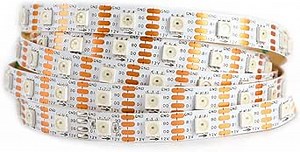 WS2812B 12V WS2815(Upgraded WS2812B) LED Strip Individually Addressable Light Programmable LED Strip with 4pin JST-SM connectors,16.4FT 300LEDS 60Pixels/m Non- Waterproof White PCB