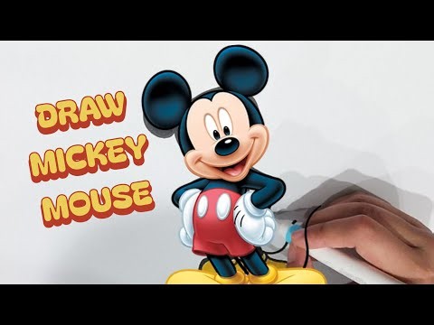 How to Draw Mickey Mouse ❤️🖤 | Easy Step-by-Step Drawing Tutorial for Kids