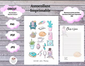 Printable Sticker Relaxation, Happy Planner, Erin Condren, Cricut, Pdf, Png, Jpg and Pdf - Etsy
