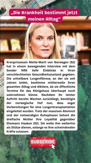 Mette-Marit spricht über Lungentransplantation
