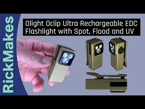 Olight Oclip Ultra Rechargeable EDC Flashlight with Spot, Flood and UV