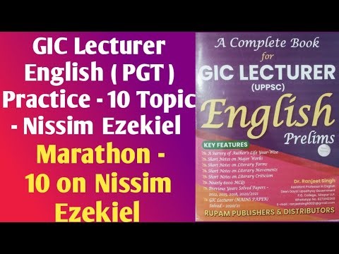 GIC Lecturer English (PGT ) Practice - 10 Topic - Nissim Ezekiel