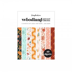 Woodland - Patterned Cardstock Paper Pad - Double Sided - A2 - 4.25 x 5.5 - 40 Sheets - Scrapbook.com