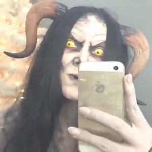 Preview of tonight's tutorial KRAMPUS on www.youtube.com/MadeYewLook! This is what is done when I am done with my makeup, by the way. #badtothebone | Madeyewlook