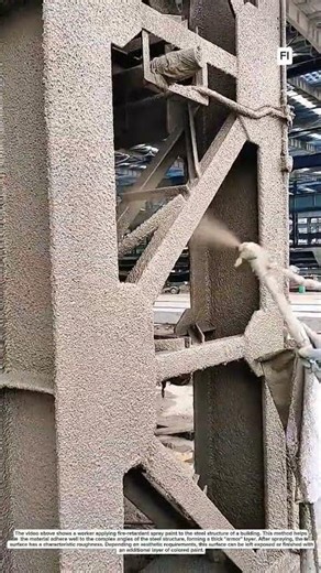 Fireproofing process for steel frame structures