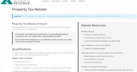 Montana homeowners encouraged to apply for property tax rebate