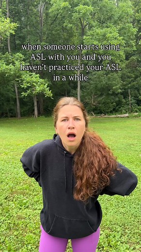 When someone starts using ASL with you and you haven't practiced your ASL in a while! #aslbloom @aslbloom.withnat | ASL Bloom