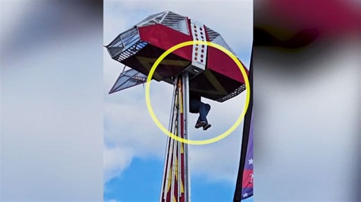 놀이기구 꼭대기 위기일발 순간…소녀 구하러 등장한 '슈퍼맨' 직원