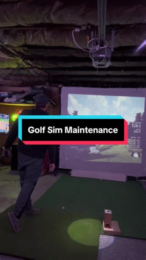 Golf Sim maintenance - had a buddy come over to hit yesterday and the top pipe took a direct hit from a golf ball…. Shattered immediately…. Took about 20 min to fix and we are back to golfing! #golf #golfsimulator #diy