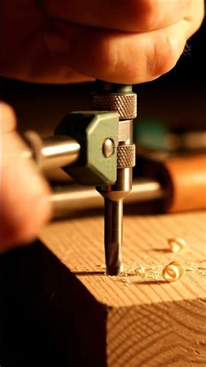 Tap wrench cutting wood threads.