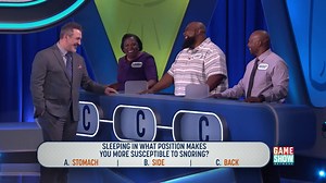 According to WebMD, sleeping in what position makes you more susceptible to snoring? 😴 Common Knowledge with Joey Fatone, Weeknights 5:30p | Game Show Network