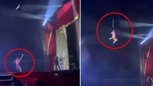 Scary video shows acrobat plummeting to the ground in failed circus stunt