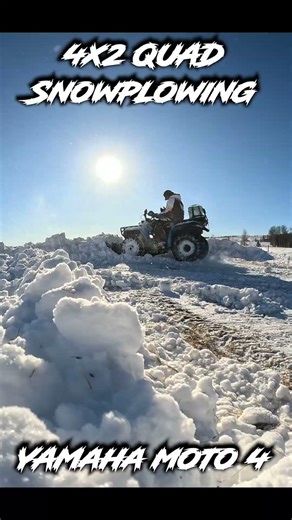 Plowing Snow With a 2 Wheel Drive Quad 😂😂
