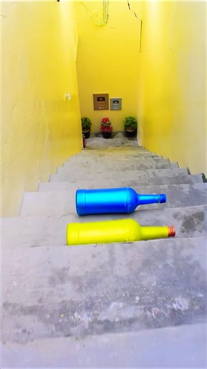 Yellow VS Blue Breaking glass bottleCrushing Crunchy & Soft Things 🎨 #shorts #asmr #satisfying