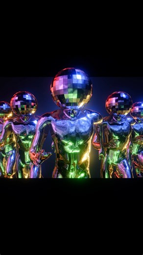 Retro Chrome Disco Dancers Running Loop #VJLoop #LightStreaks #LightLoop #LiveVisuals #DJVisuals