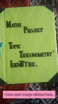 Project on Trigonometry || Maths project || ICSE board || class 9 and 10