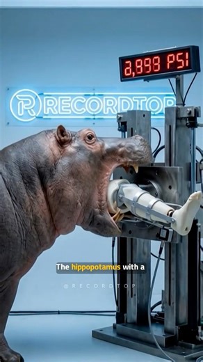 Hippopotamus Bite Force (1,800 PSI) – One of the Deadliest Jaws in Nature