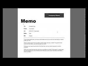 How to create a Memo using MS Office Templates
