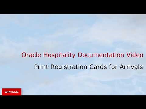 Hospitality Documentation–OPERA Cloud: Print Arrival Registration Cards