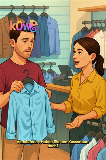 Im Kleidungsgeschäft – Umtausch nach dem Waschen | Deutscher Dialog B2