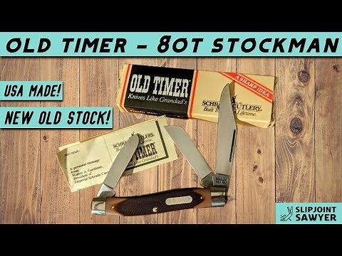 Old Timer 8OT Senior Stockman Pocket Knife. USA Made, New Old Stock, Perfect Condition A Must See!