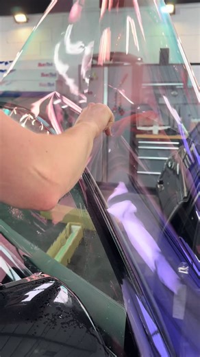 Sunset chameleon 🌅 tint install for this Audi A6 😎😎 #audiowners #chameleontint #windowtint